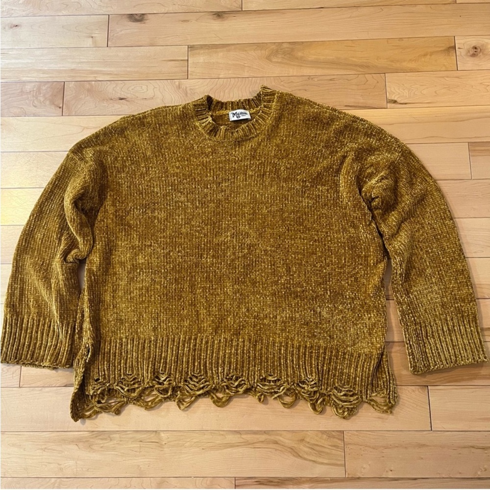 Show Me Your Mumu Fawn Sweater in Ochre Chenille size small - Picture 2 of 10